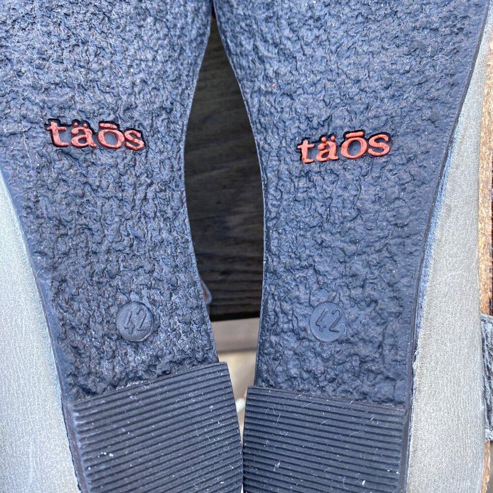 Taos Carousel Strappy Wedge Sandal Womens EUR 42 US 10.5 Distressed Gray Leather - Picture 8 of 14